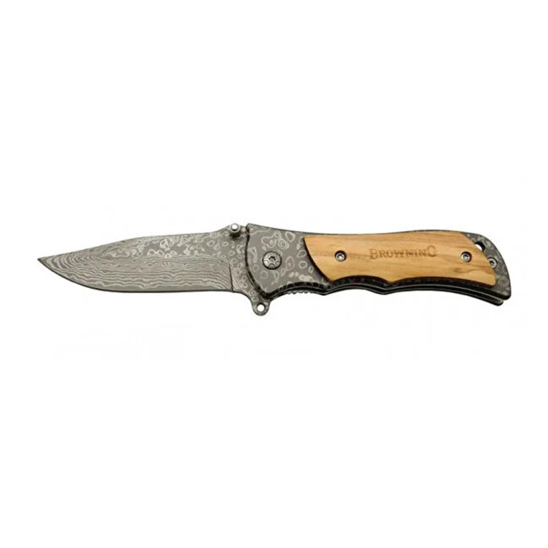 Browning 2-35 Damascus Manuel, Kemerlikli Mini Çakı 16cm