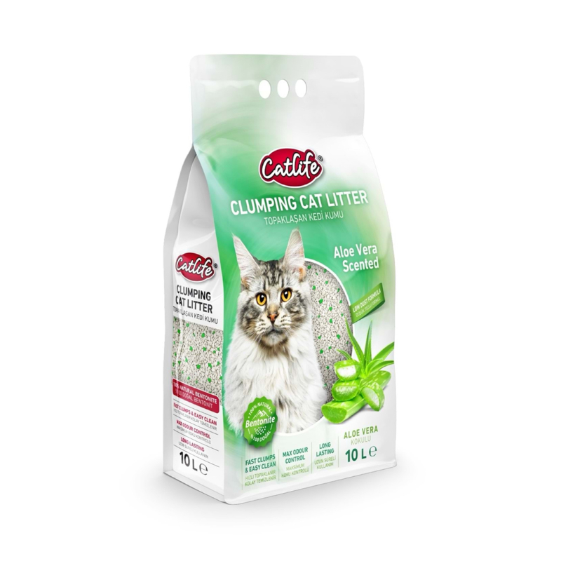 Catlife Aloe Vera Kokulu Bentonit Kedi Kumu 10 lt