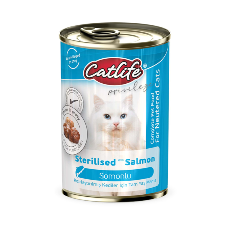 Catlife CLF18 Somonlu Sterilised Kedi Konserve 400gr 12li
