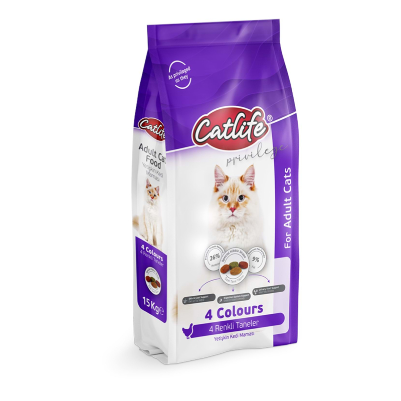Catlife CLFD04 Tavuklu Multicolor Yetişkin Kedi Maması 15 kg