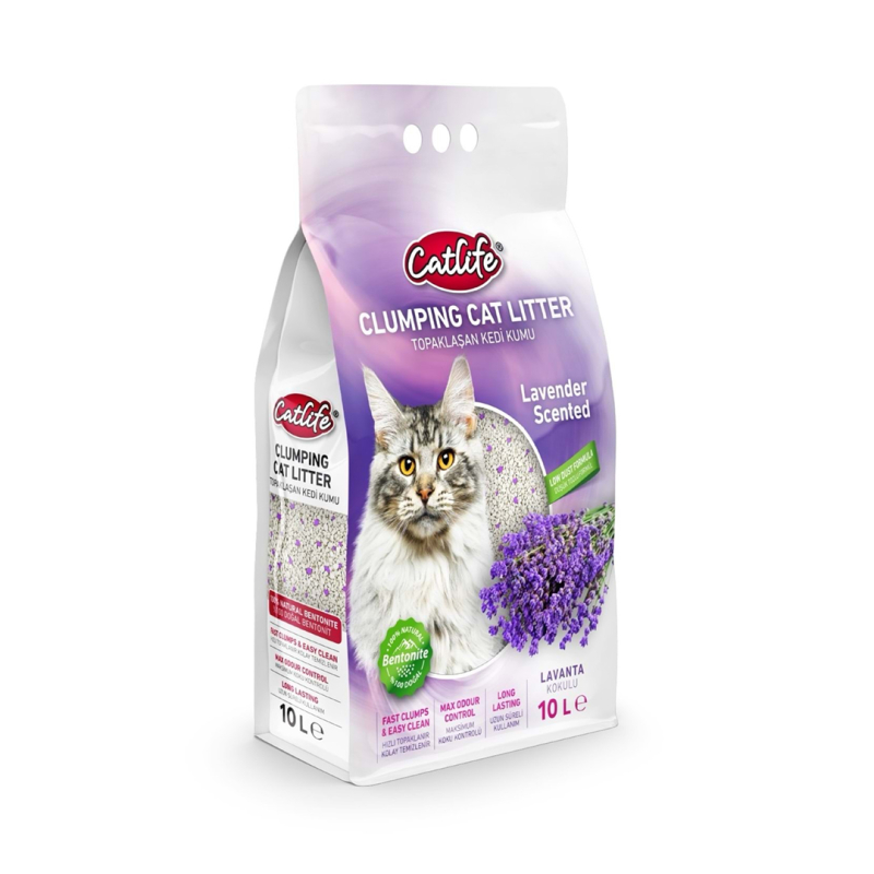 Catlife Lavanta Kokulu Bentonit Kedi Kumu 10 lt