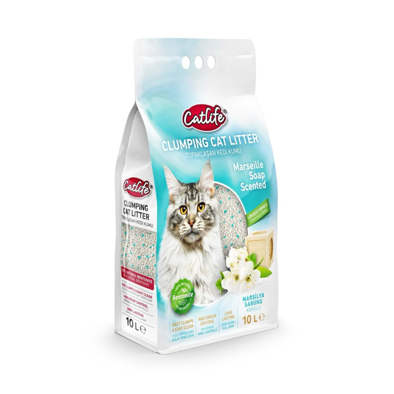 Catlife Marsilya Sabunlu Bentonit Kedi Kumu 10 lt