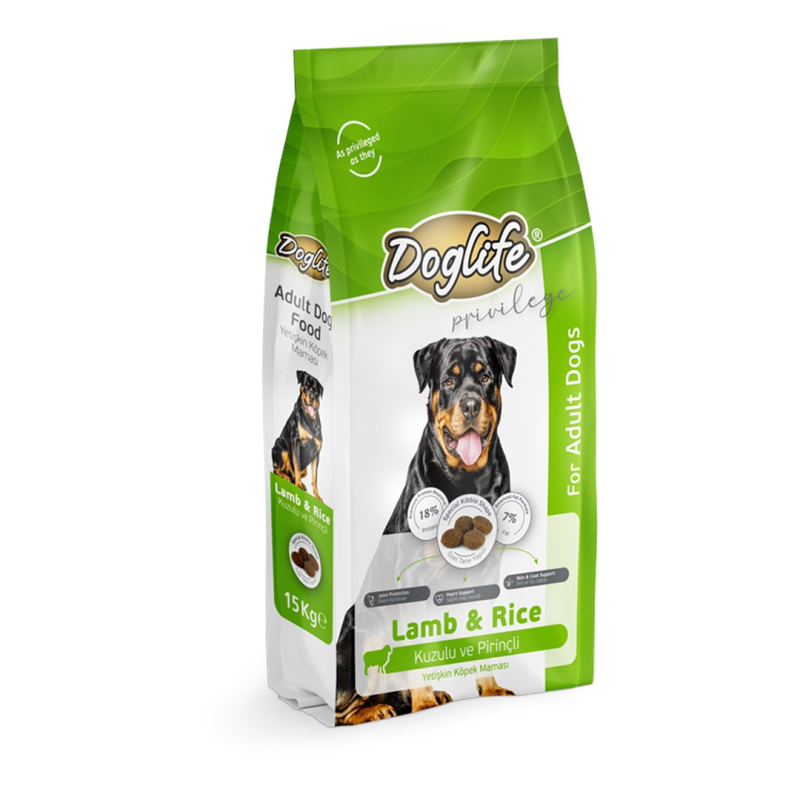 Doglife DLFD02 Kuzu Etli Yetişkin Köpek Maması 15 kg