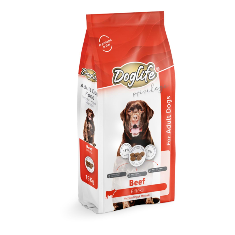 Doglife DLFD03 Biftekli Yetişkin Köpek Maması 15 kg