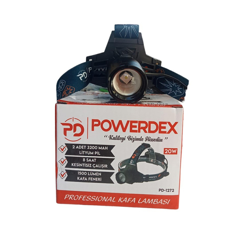 Powerdex PD-1272 Kafa Feneri 20 W 1500 Lümen